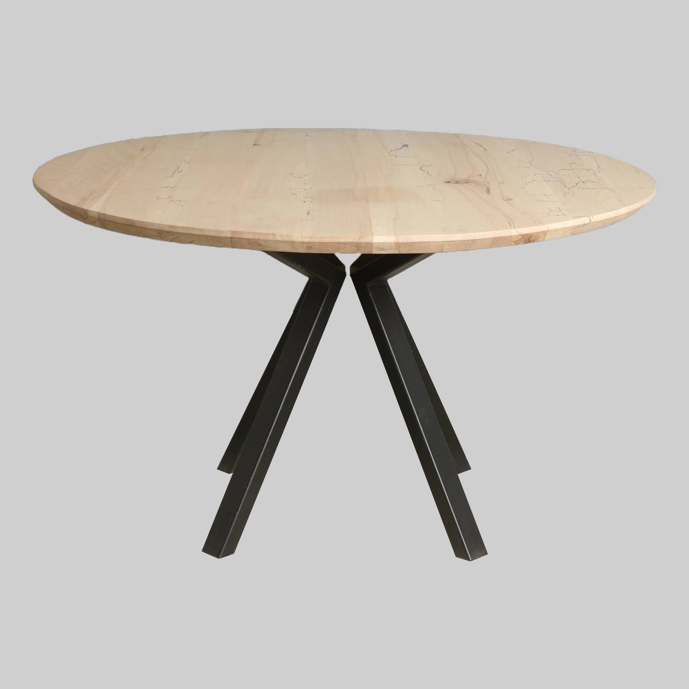 Ronde eettafel beukenhout 130 cm – 4 cm blad - Afbeelding 2